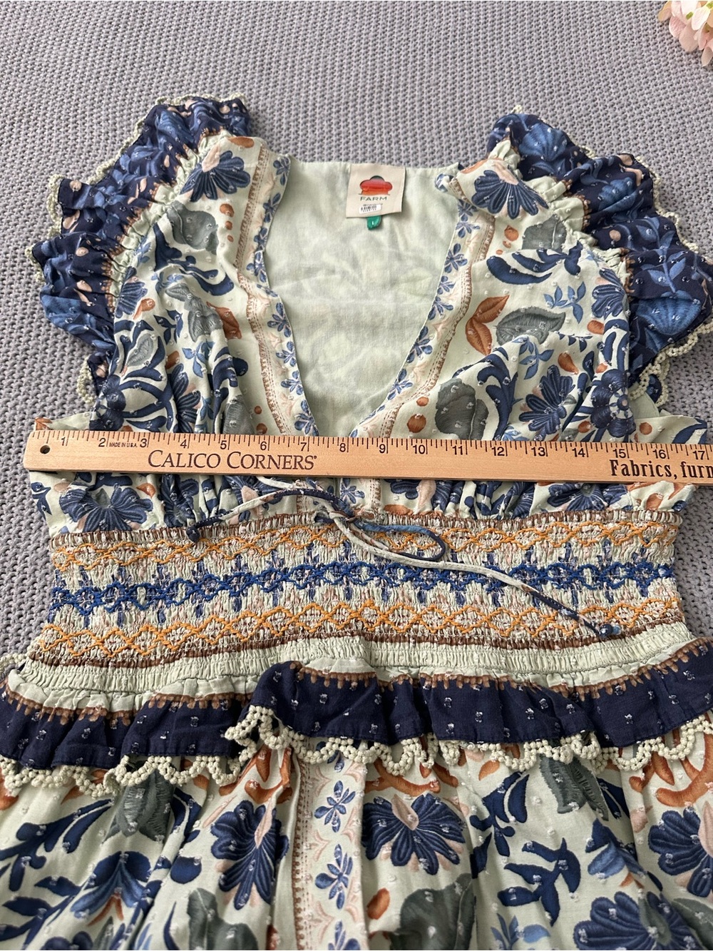 FARM RIO Ocean Tapestry Maxi Dress Large - Picture 10 of 12